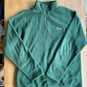 Dime Green Half Zip Fleece Sweater X-large